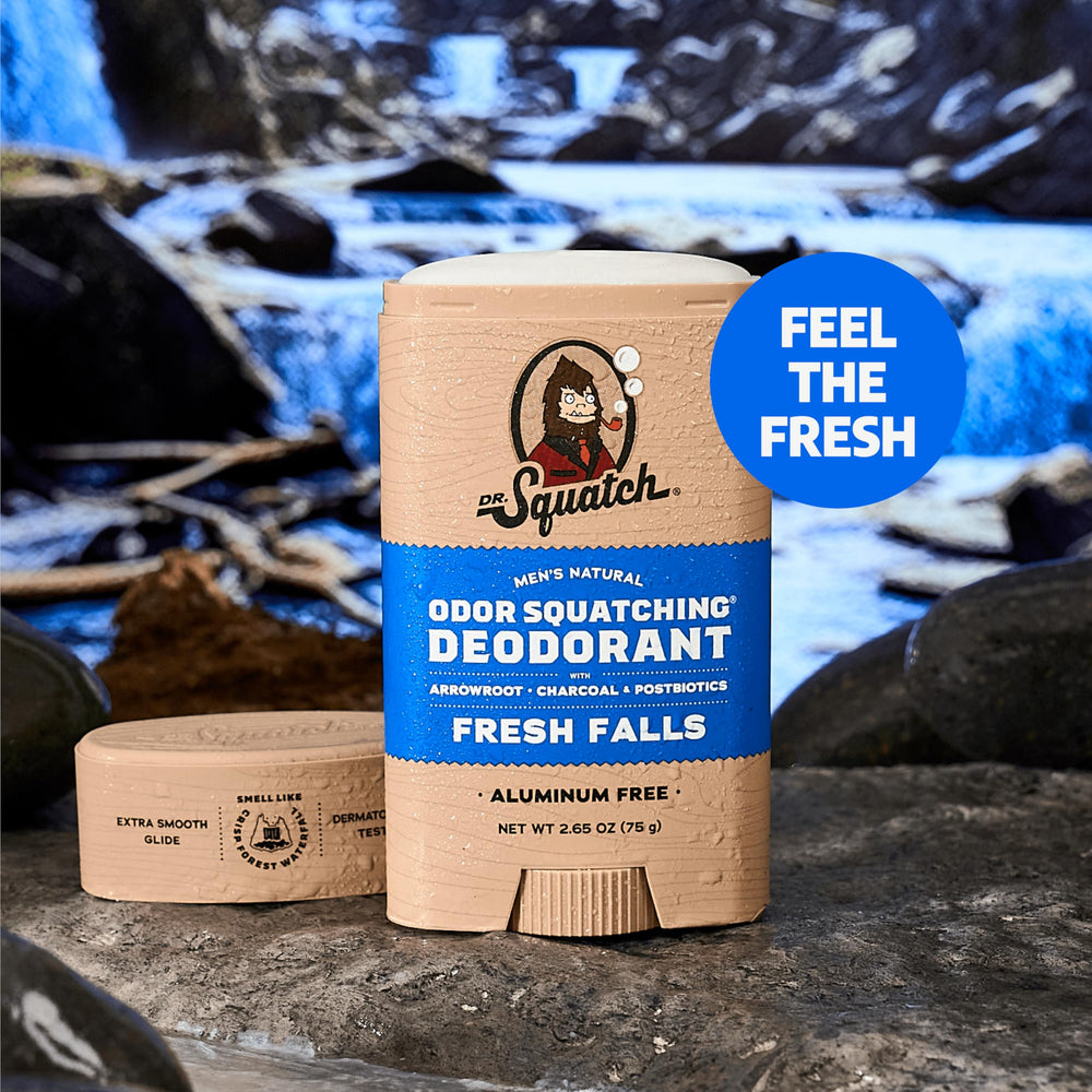 Protección de 72 horas con carbón y postbiotics de Dr. Squatch.