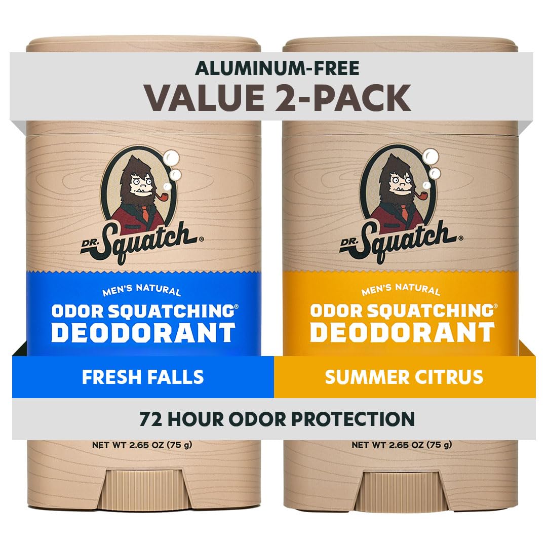 Desodorante natural Dr. Squatch para hombres en barra, protección de 72 horas.