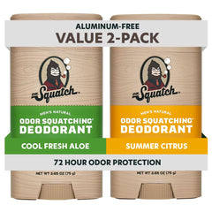 Desodorante natural Dr. Squatch con carbón activado y postbioticos para frescura diaria.