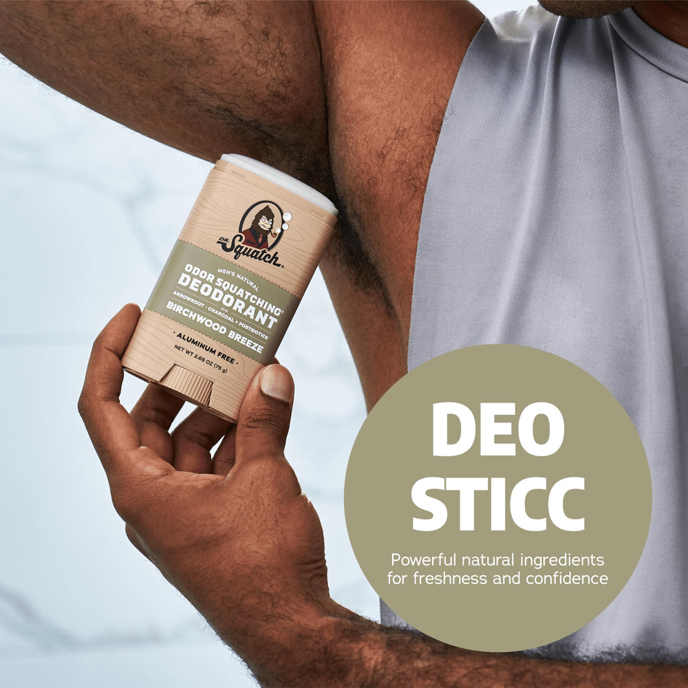 Dr. Squatch Desodorante libre de aluminio, cuidado de la piel y comodidad masculina.