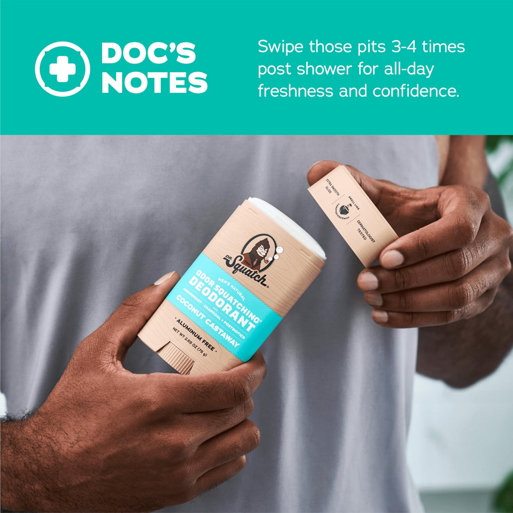 Dr. Squatch desodorante con postbiotics para protección natural durante el día