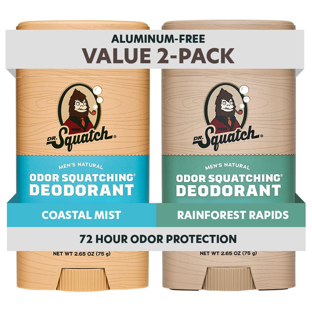 Dr. Squatch déodorant Coastal Mist : bâton sans aluminium offrant une fraîcheur durable.