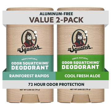 Dr. Squatch desodorante natural para hombres, empaque doble, protección diaria