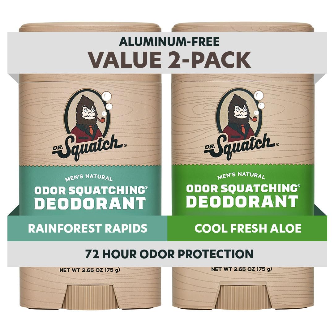 Dr. Squatch desodorante natural para hombres, empaque doble, protección diaria