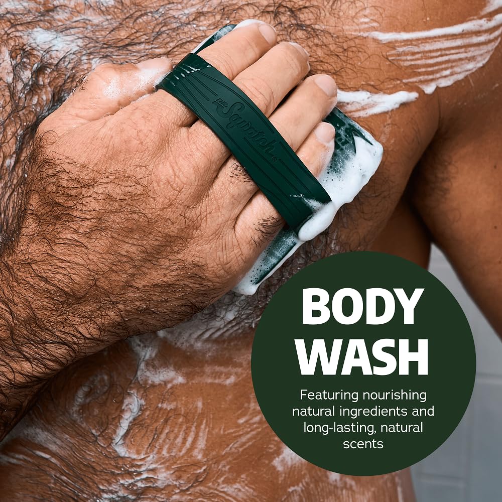 Dr. Squatch escena de ducha natural con limpieza vigorizante