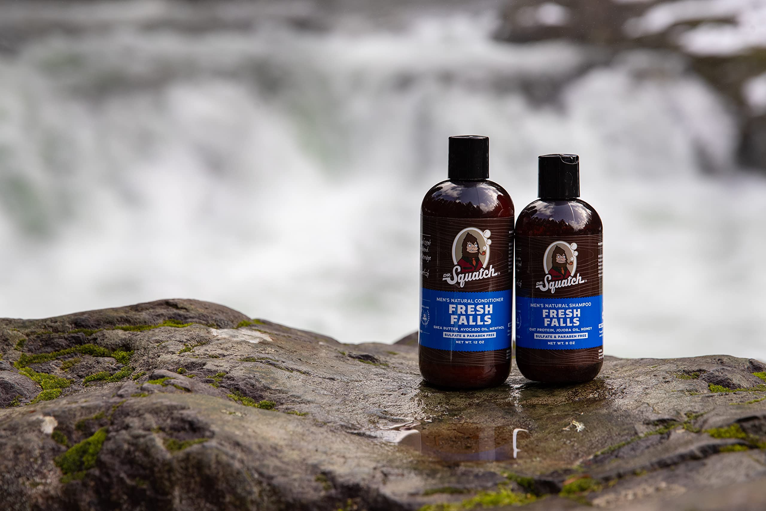 Dr. Squatch Fresh Falls, cuir chevelu apaisé, sensation rafraîchissante.