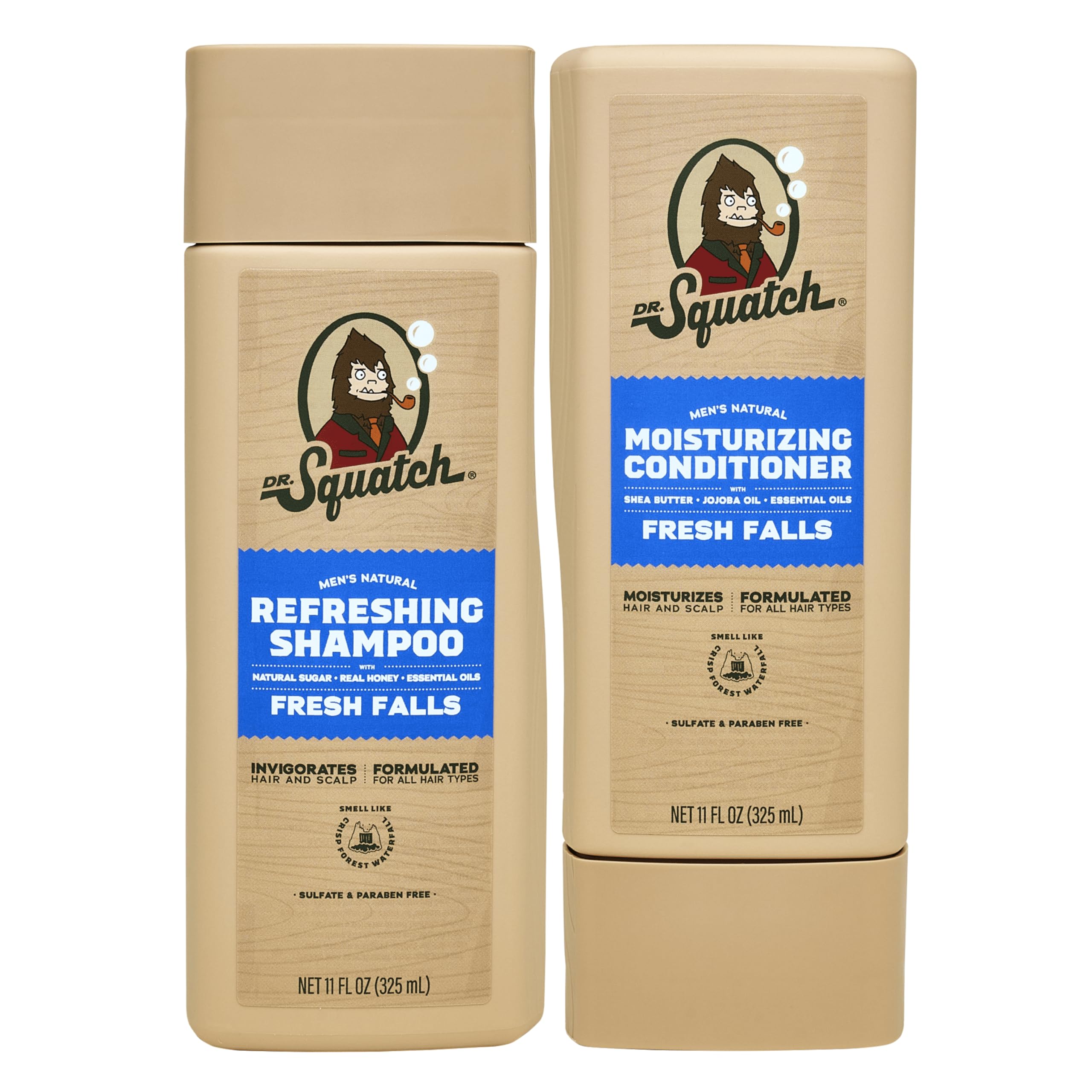 Dr. Squatch Fresh Falls champú botella: limpieza suave para cabello y cuero cabelludo