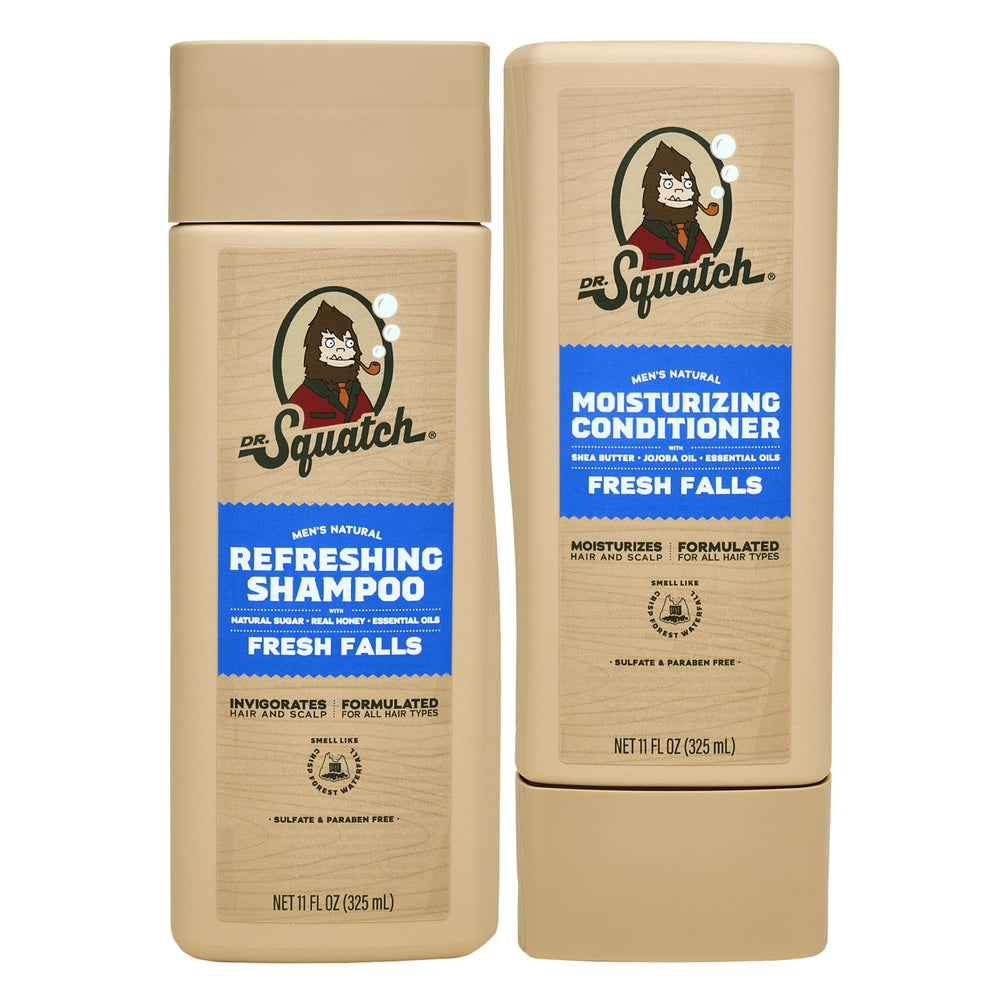 Dr. Squatch Fresh Falls champú botella: limpieza suave para cabello y cuero cabelludo