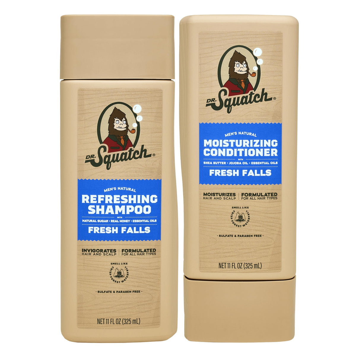 Dr. Squatch Fresh Falls champú botella: limpieza suave para cabello y cuero cabelludo