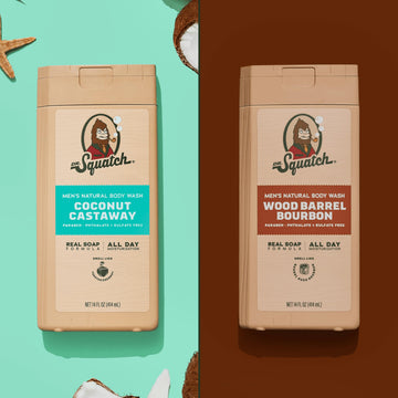 Dr. Squatch gel de ducha Coco Castaway, vertido para observar la textura suave