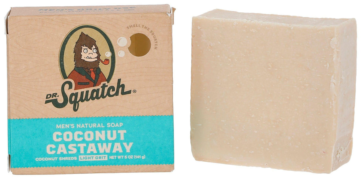 Dr. Squatch Jabón Barra Coco Castaway: exfoliante suave para la piel