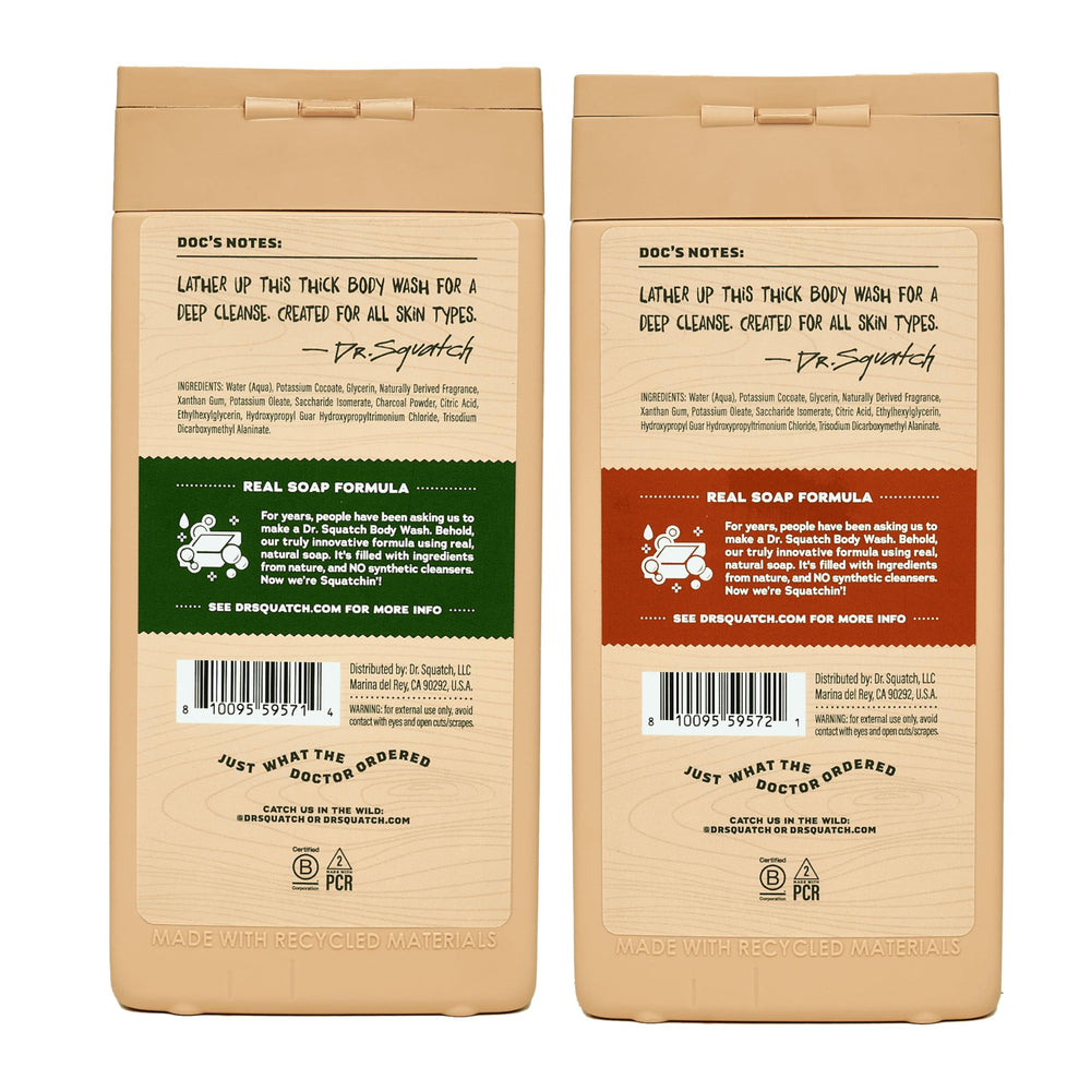 Dr. Squatch pack de dos geles, ideal para uso diario y ahorro