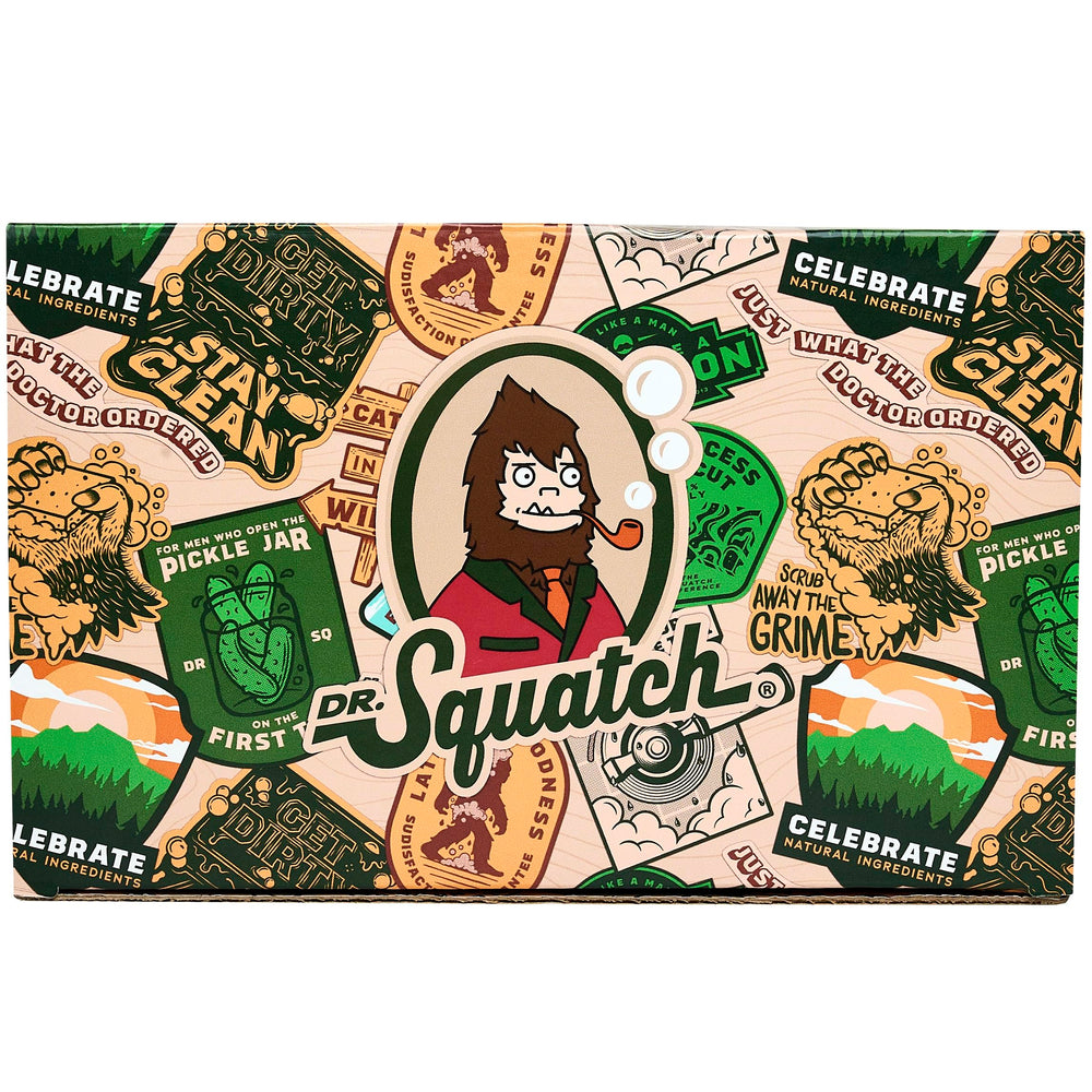 Emballage cadeau Saint-Valentin Dr. Squatch, design élégant.