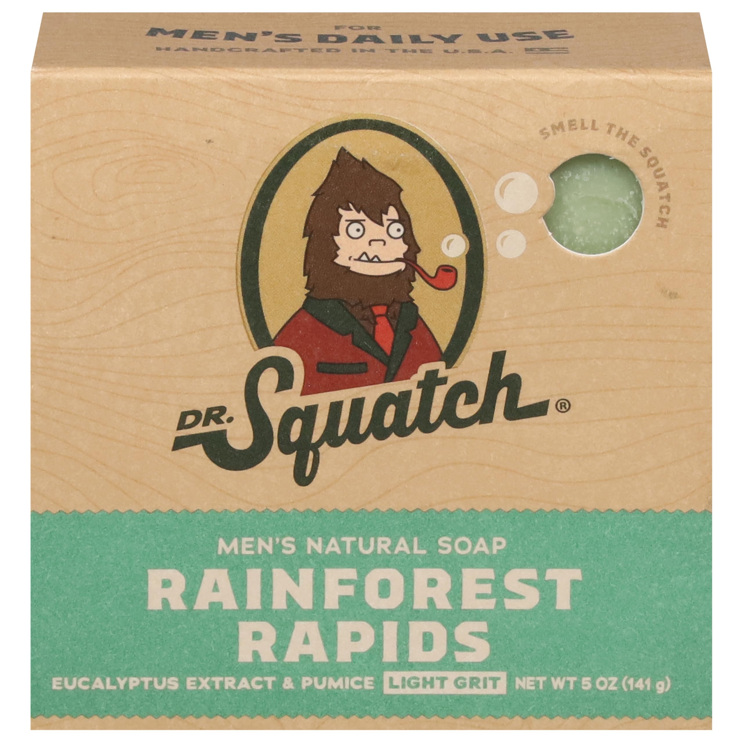 Dr. Squatch Rainforest Rapids jabón en barra, aroma vigorizante para la ducha diaria
