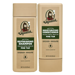 Dr. Squatch shampoing Pin Tar – flacon visible, nettoyage en profondeur pour cheveux et cuir chevelu.