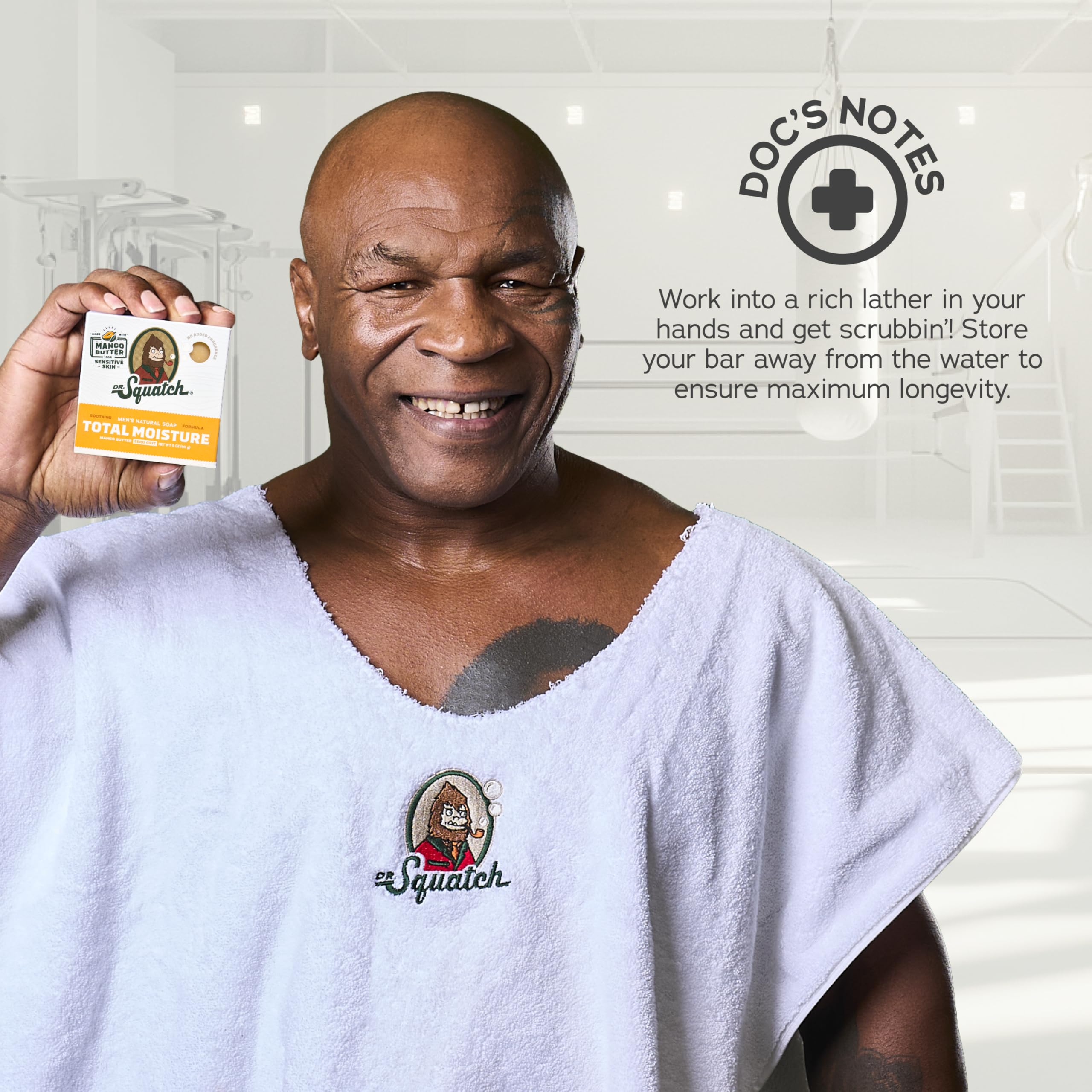 Dr. Squatch Total Moisture Bar sin fragancia, ideal para piel sensible.
