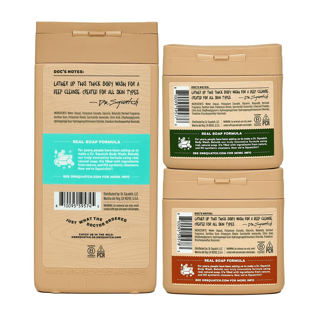 Dr. Squatch Wood Barrel Bourbon y Pine Tar: botella destacada para una experiencia de limpieza robusta