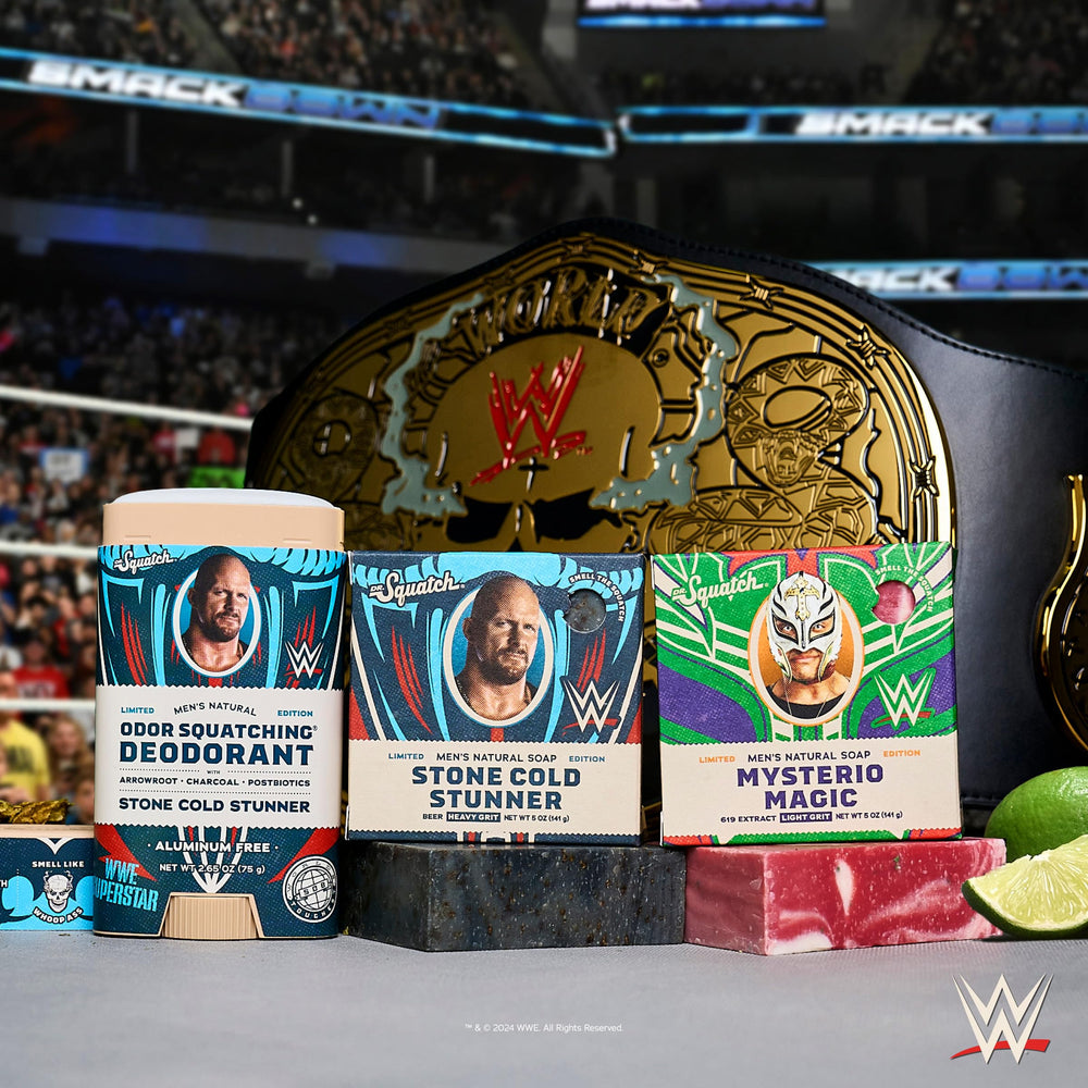 Dr. Squatch WWE Logo: marca natural para ducha diaria