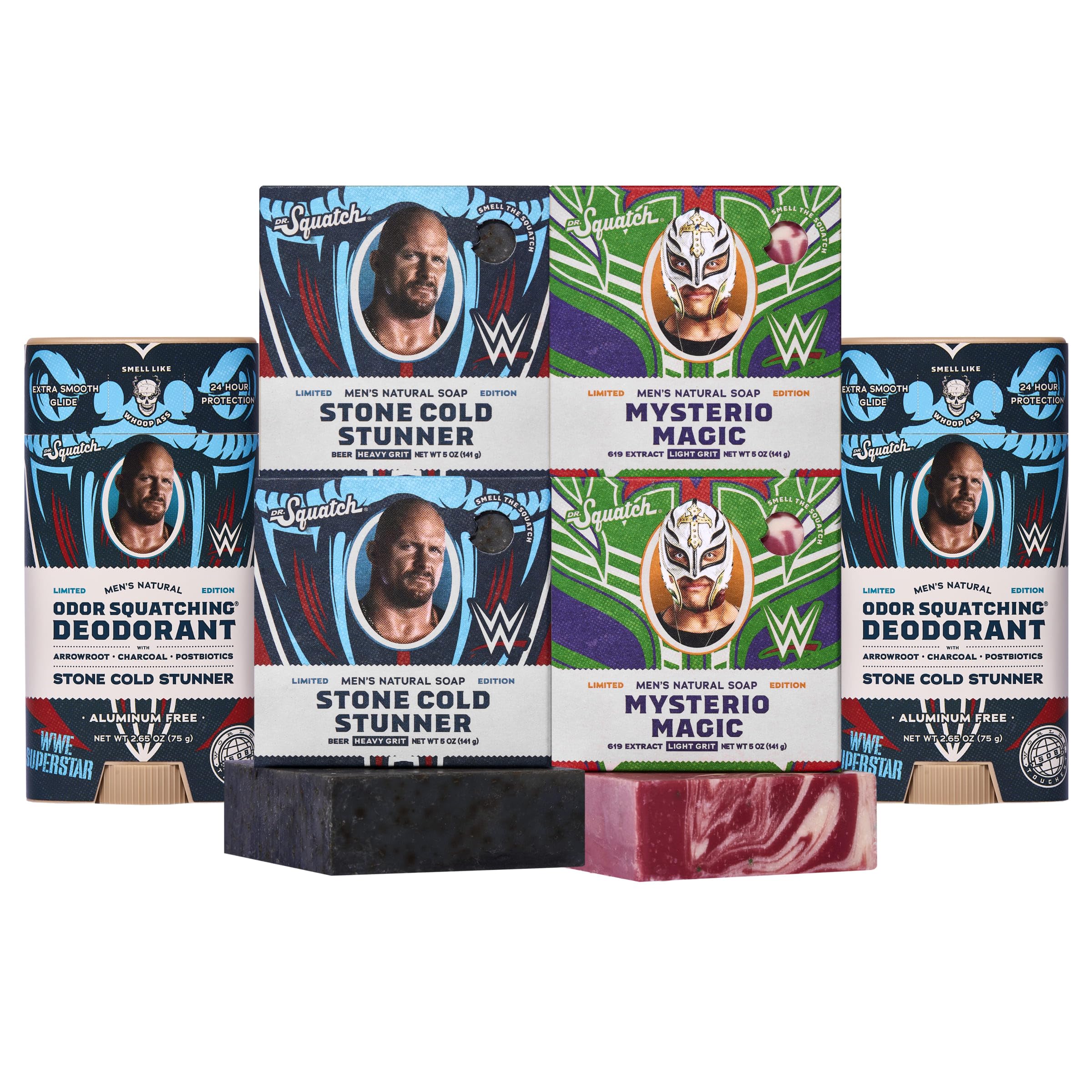 Dr. Squatch WWE Stone Cold Stunner: jabón revitalizante para duchas energizantes