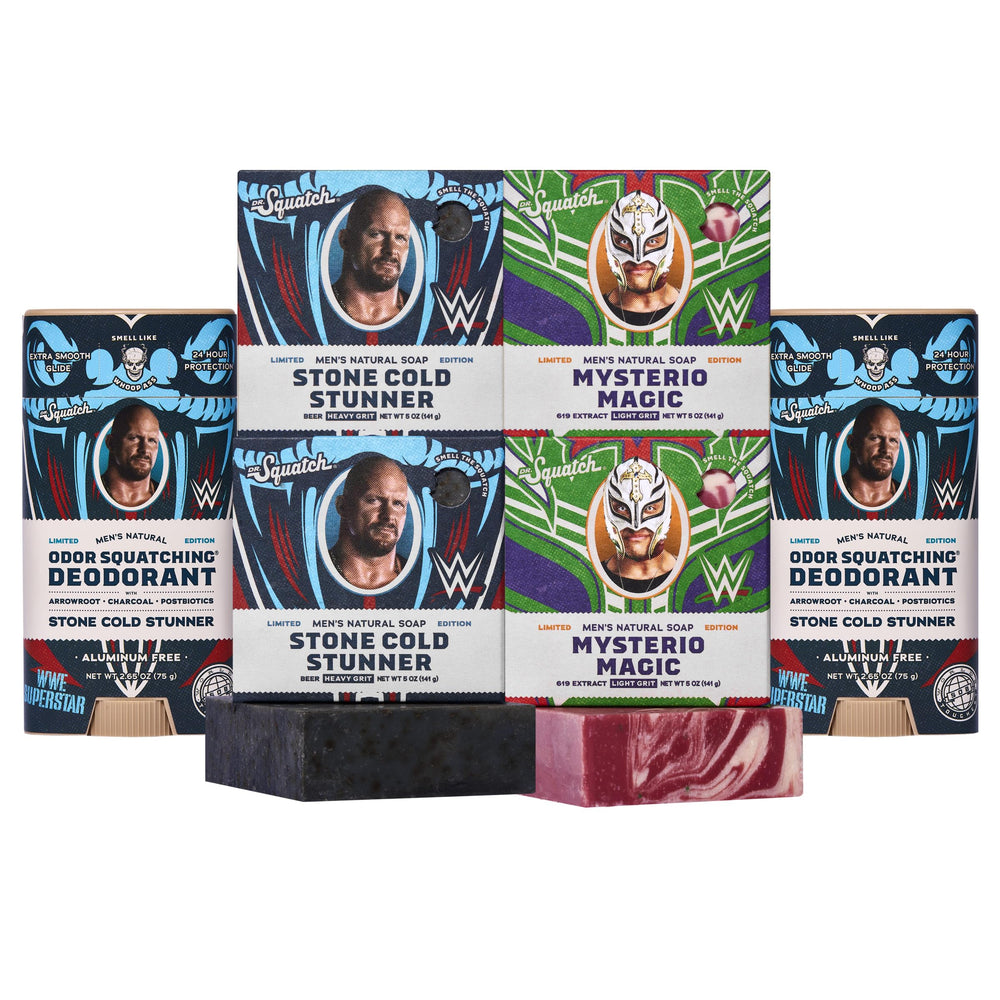 Dr. Squatch WWE Stone Cold Stunner: jabón revitalizante para duchas energizantes