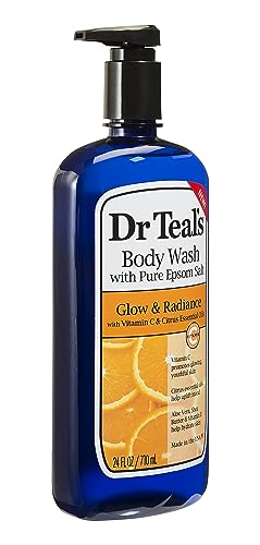 Dr Teal's aromas cítricos en botella, elevando el ánimo durante la ducha.