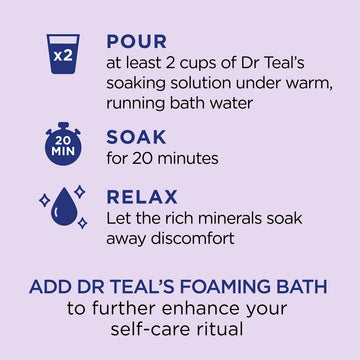 Dr Teal's baño de 20 minutos para reducir el estrés y la tensión.