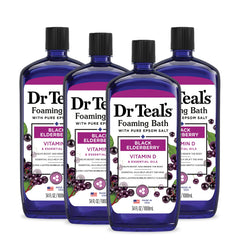 Dr Teal's Baño espumoso con saúco negro para una experiencia vigorizante.