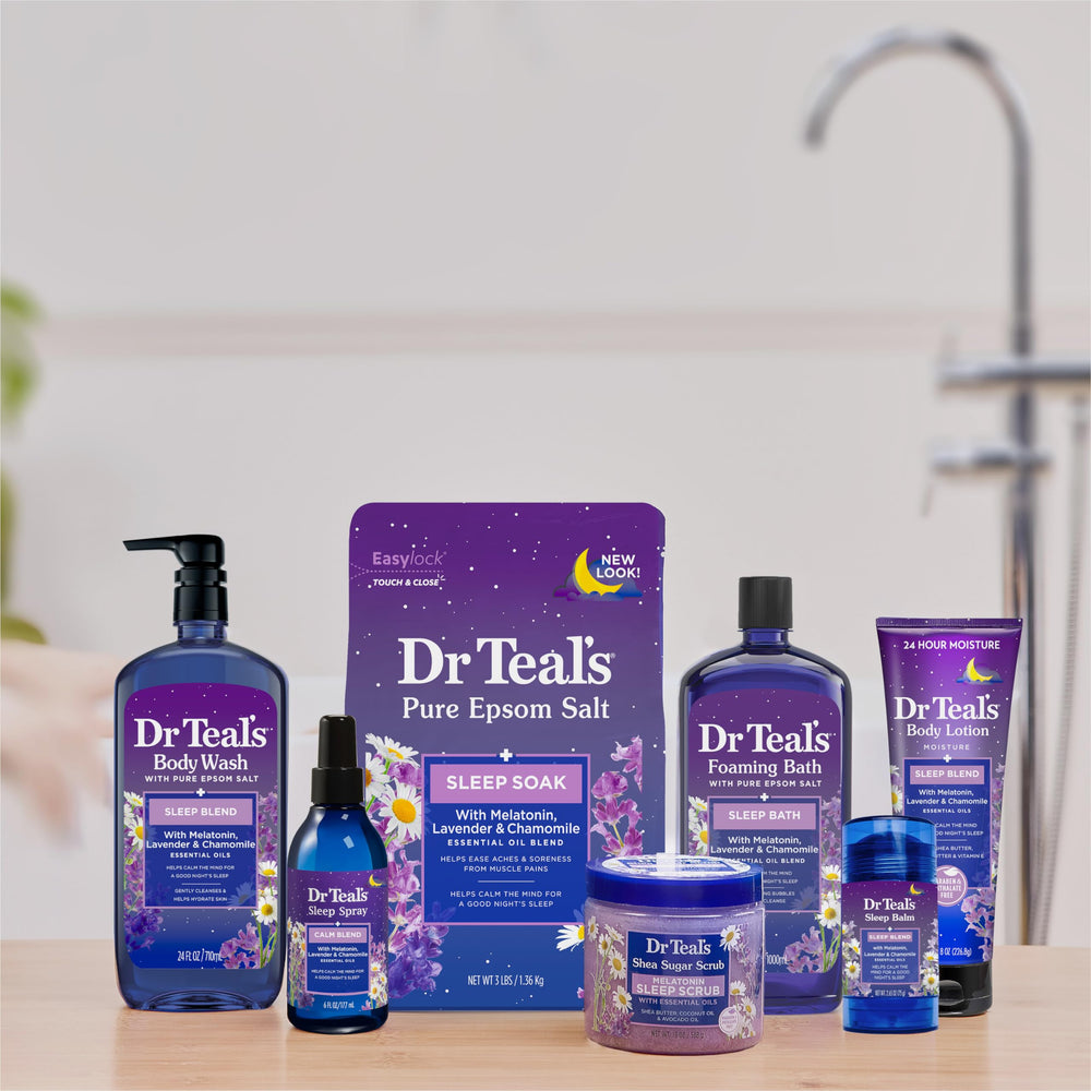 Dr Teal's baño nocturno aromático para relajar el cuerpo.