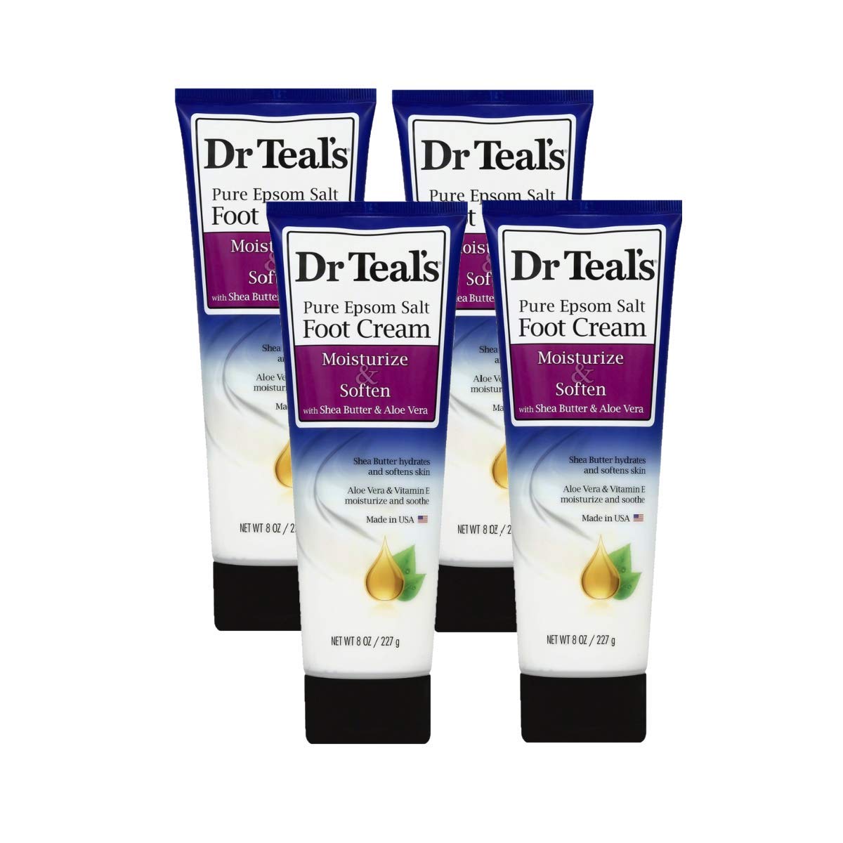 Dr Teal's crema de pies con manteca de karité y aloe para pies suaves y nutridos.