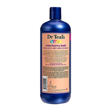 Dr Teal's Kids 3-in-1 Elderberry Bath application for hair and body cleansing