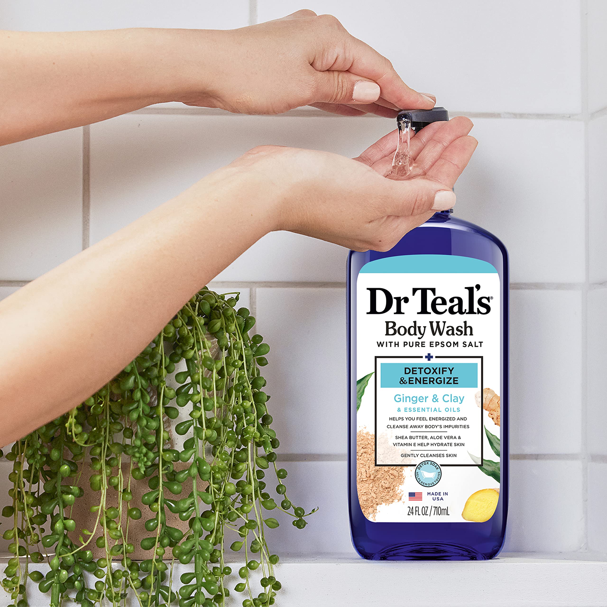 Dr Teal's sal de epsom pura como ingrediente clave