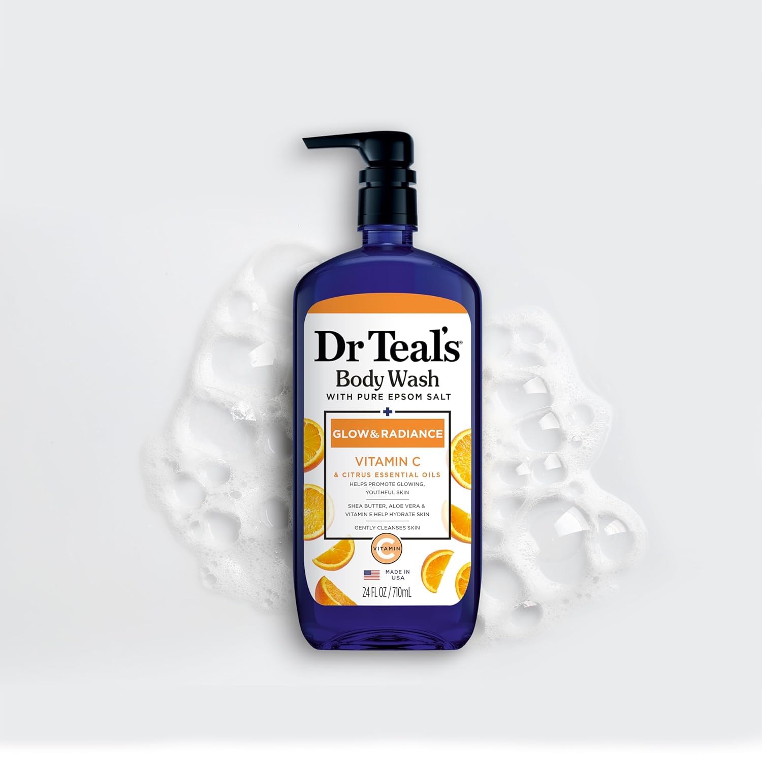 Dr Teal's ambiente de spa en casa durante la higiene diaria.