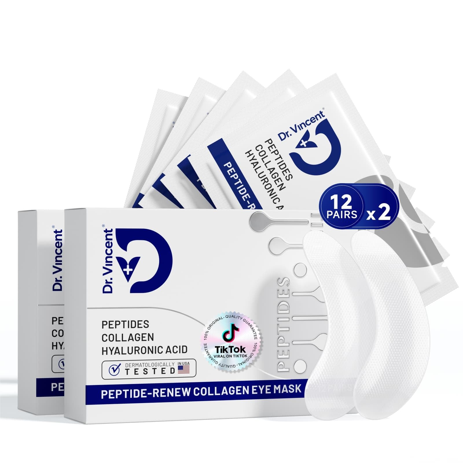 Dr Vincent Patchs Yeux Peptide – patchs hydratants pour un regard plus frais.