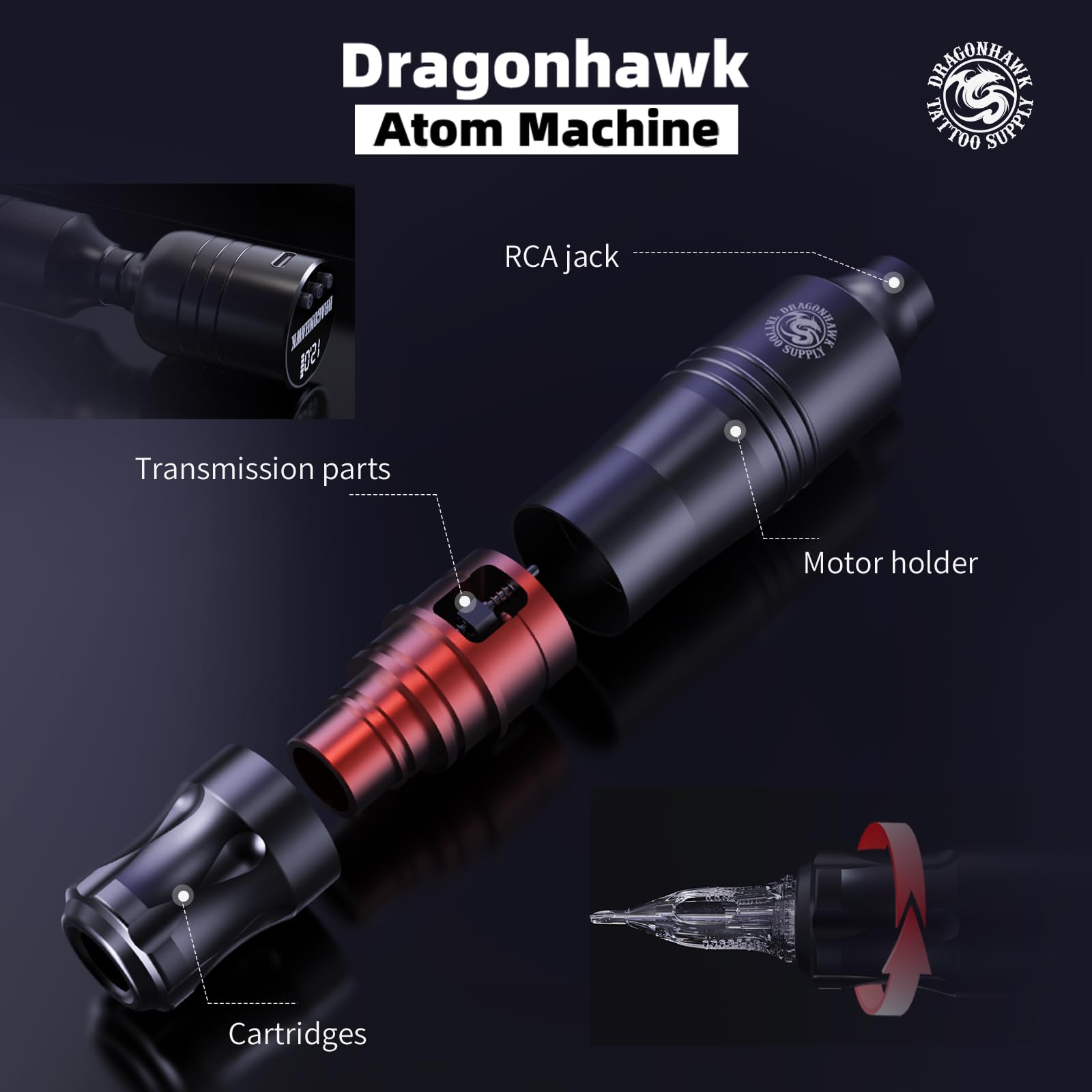 Arranque rápido de Dragonhawk Atom en 0,2 segundos para uso inmediato.