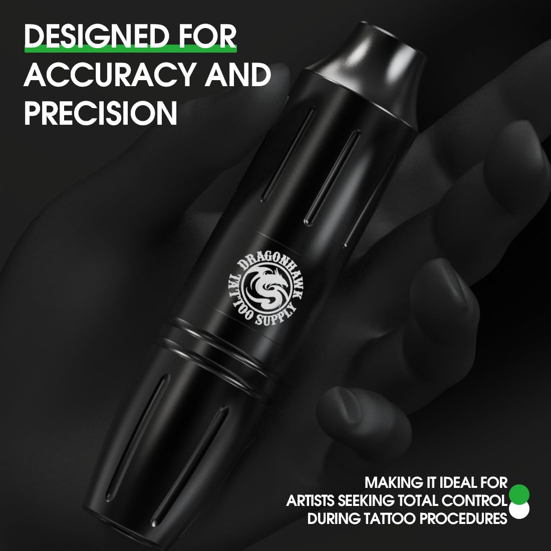 Dragonhawk kit tatuaje dos baterías para uso prolongado sin interrupciones.