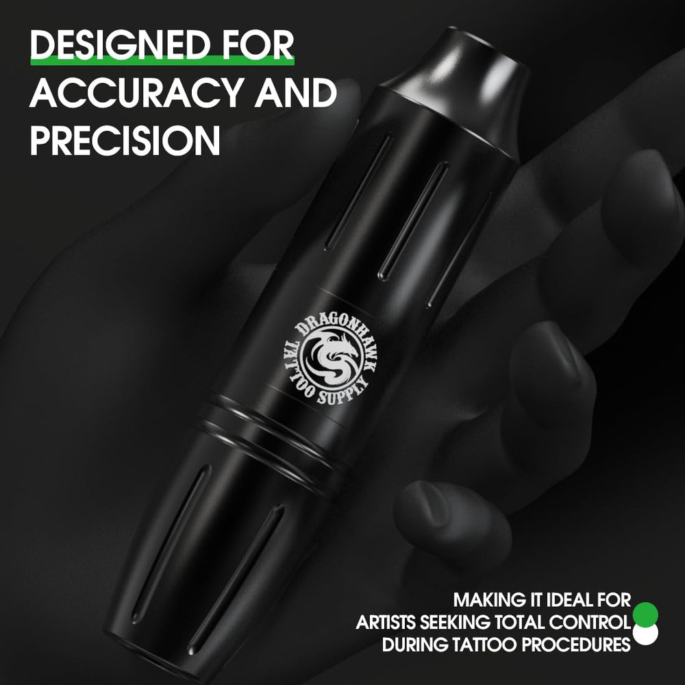 Dragonhawk kit tatuaje dos baterías para uso prolongado sin interrupciones.