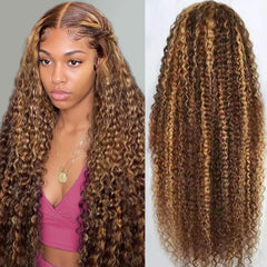 Peluca Draixil Honey Blonde 13x6 con encaje visible para look natural.