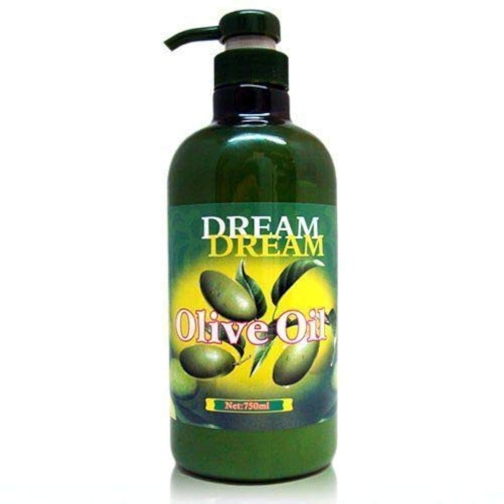Dream Dream loción de aceite de oliva en bote de 750 ml para cuerpo, manos y pies.