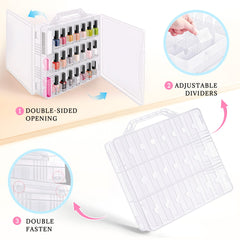 DreamGenius organizador de esmaltes de doble cara con apertura