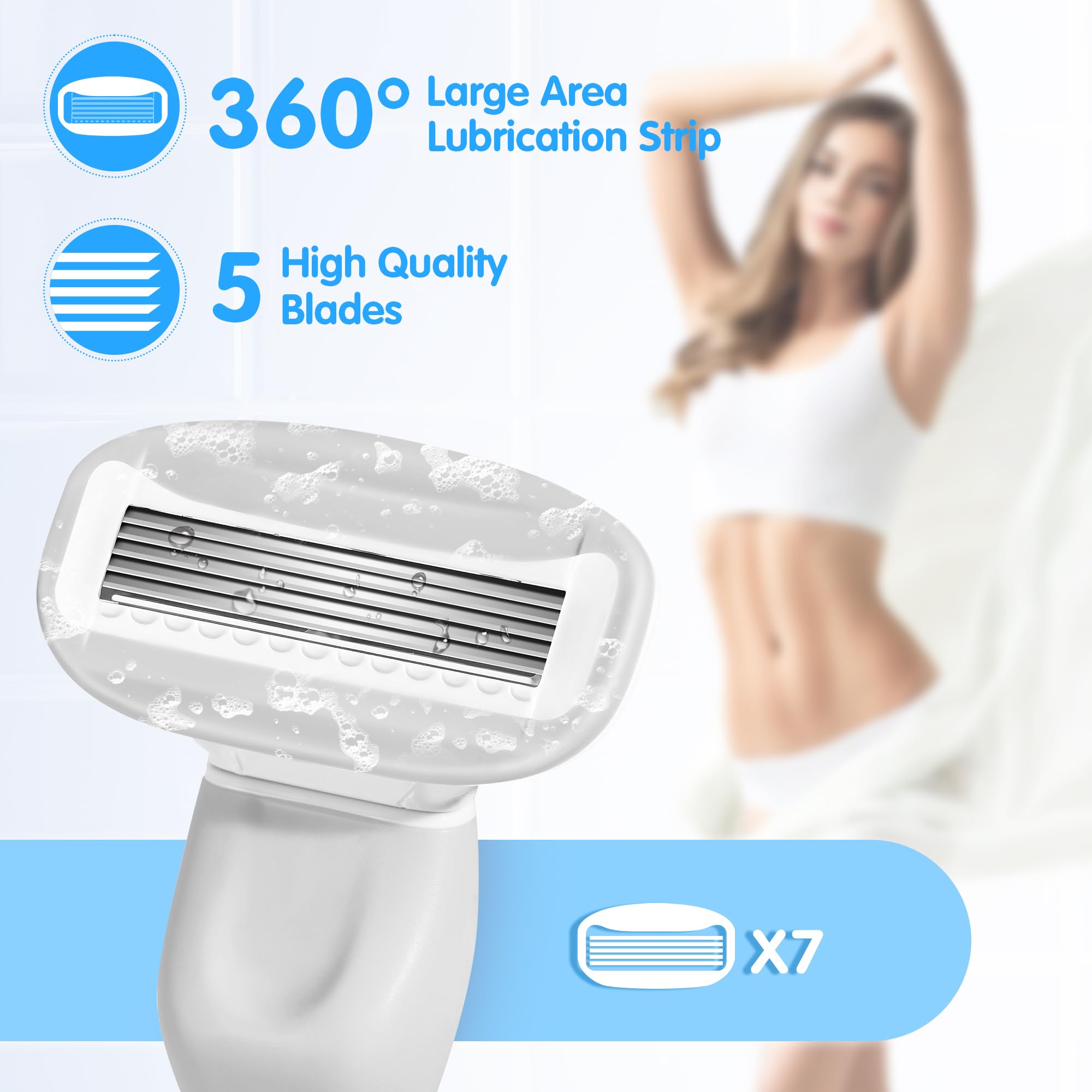 DreamGenius maquinilla con cinco hojas de alta calidad para un afeitado suave.