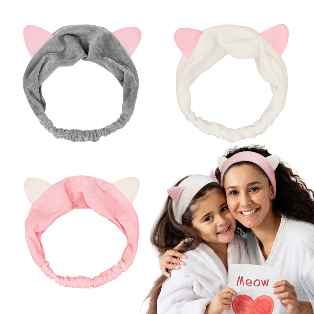 Dreamlover diadema orejas de gato de terciopelo suave, mantiene el pelo fuera del rostro.