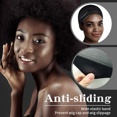 Dreamlover gorro-medias negro tejido nylon transpirable para cuero cabelludo sensible.