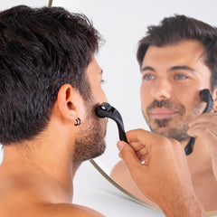 Rodillo de microagujas Dremenester para barba, facilita tratamiento puntual.