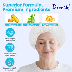 Drench Medical cap sin enjuague con vitamina E, menor irritación y confort.