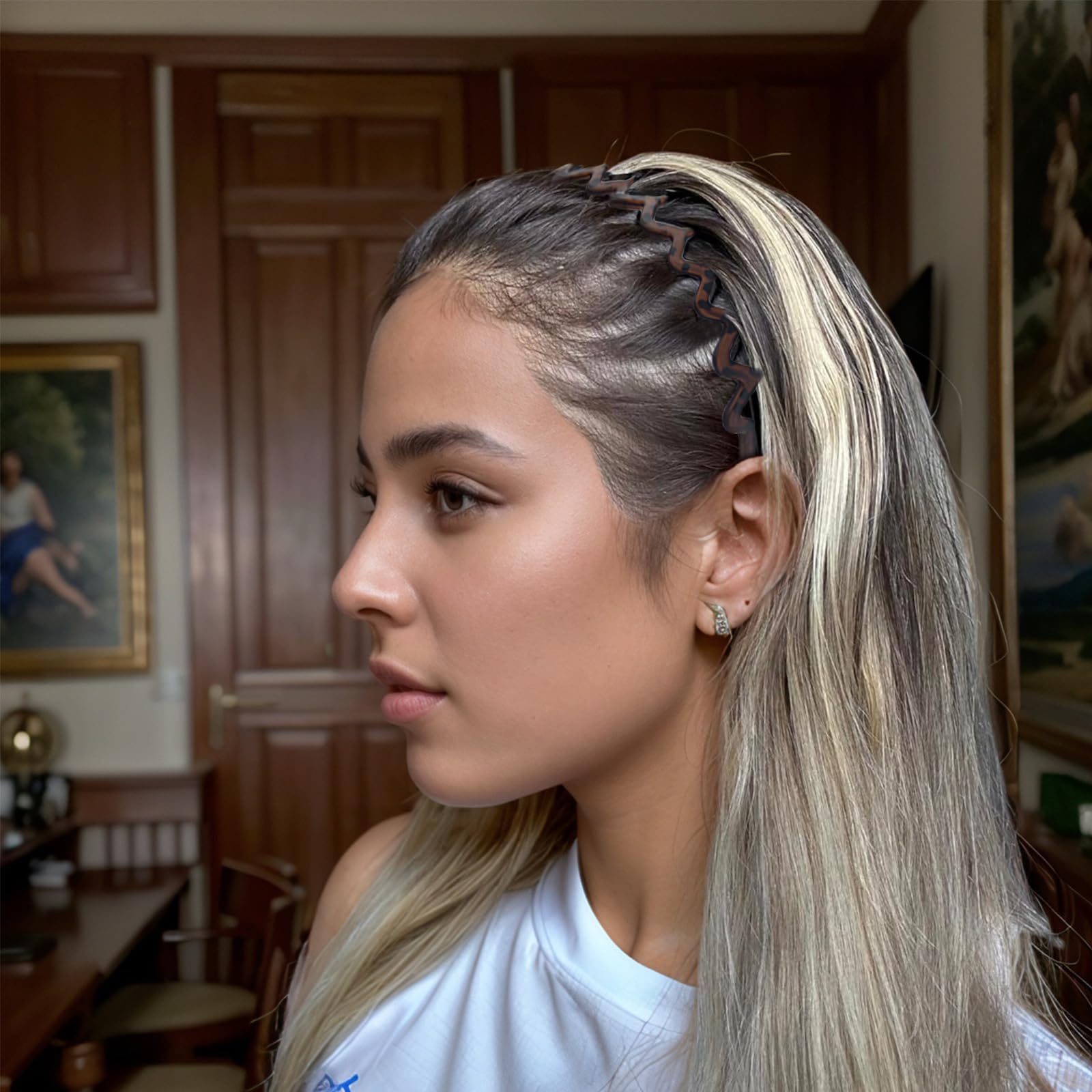 Diadema Dresyu Zig Zag con dientes, ideal para peinados rápidos.