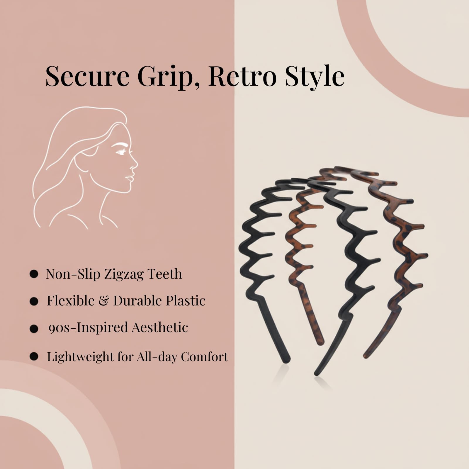 Diadema Dresyu Zig Zag estilo retro 90s para look casual.