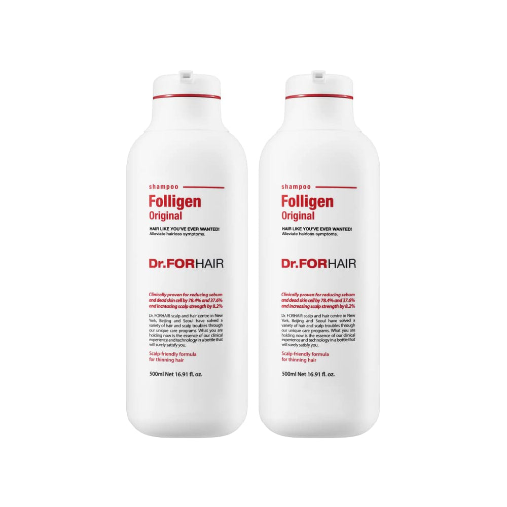 DR.FORHAIR Folligen Original Shampoing 500 ml — Bouteille pratique pour soin capillaire quotidien.
