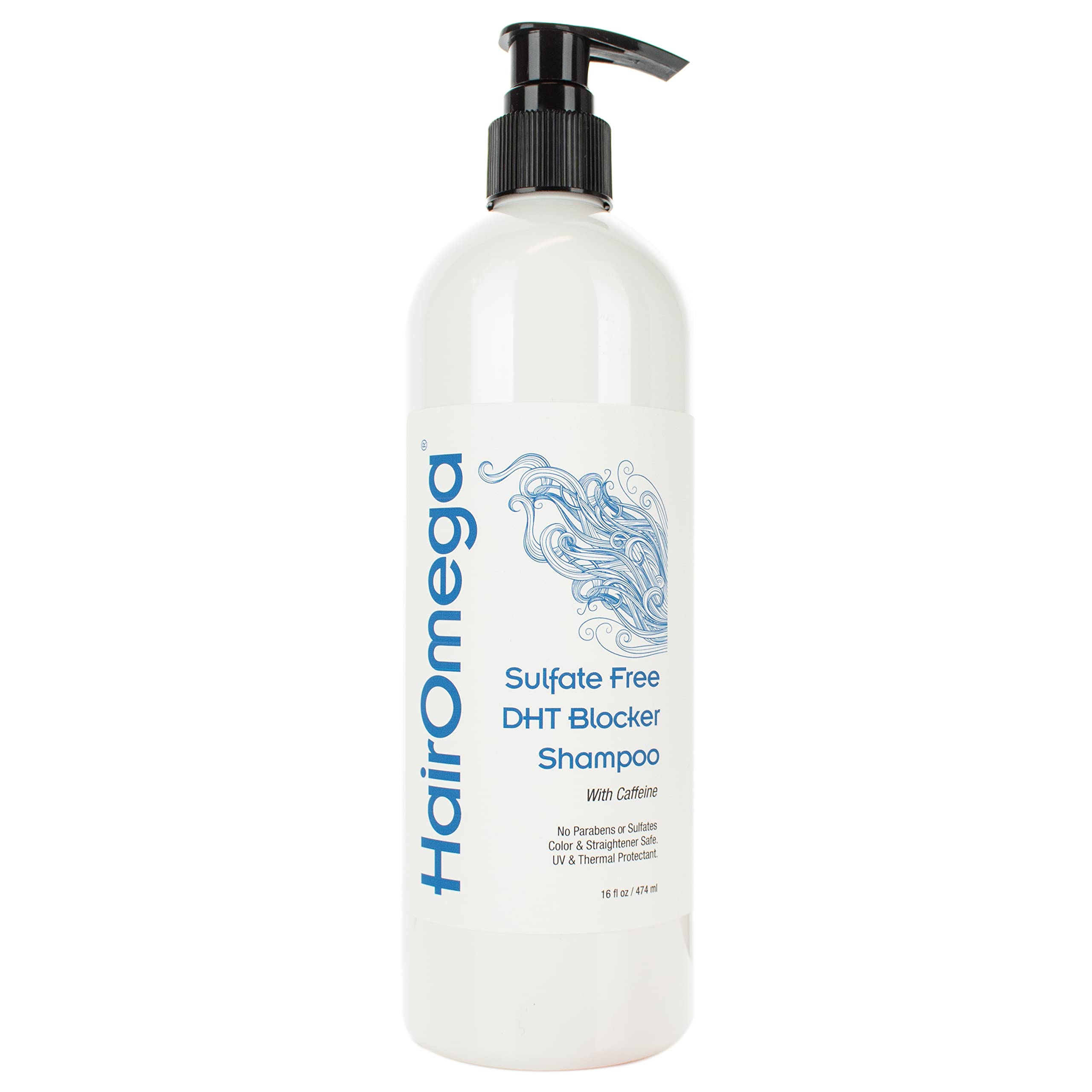 DrFormulas HairOmega Shampoo botella: limpieza suave para cabello sensible.
