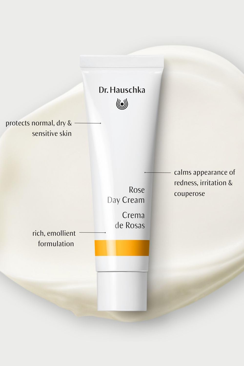 Dr. Hauschka Crema de Día Rosa, aplicación facial suave para rostro