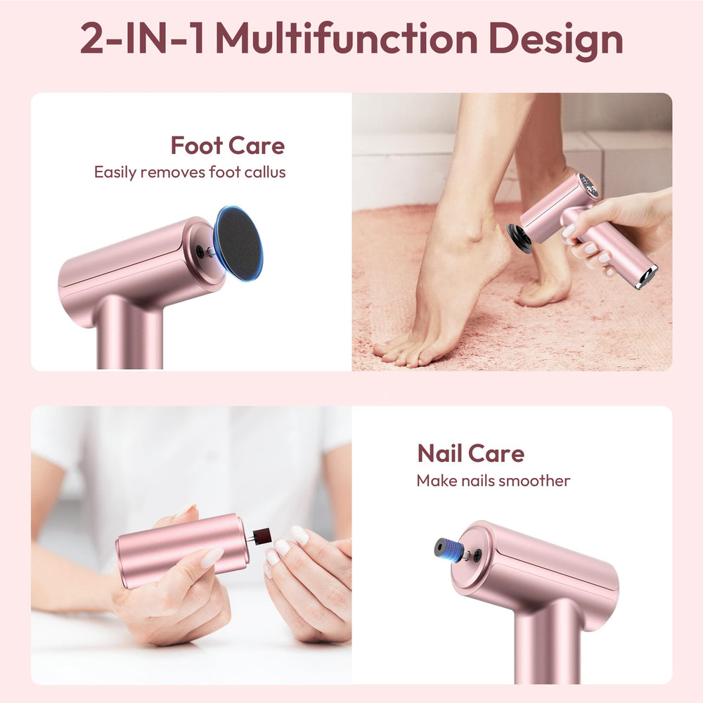 Drivox double-tête-ponceuse; passe du pied à l’ongle facilement.